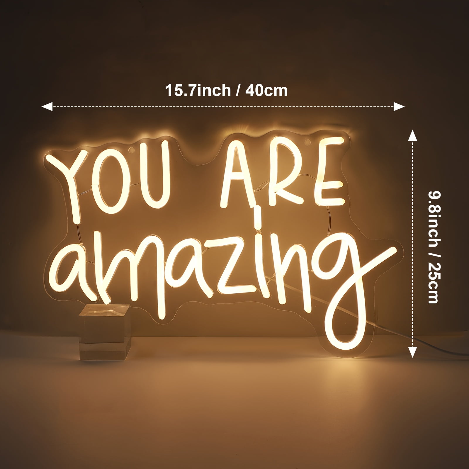 You Are Amazing Neon Signs, 15.7"x 9.8" Dimmable LED Signs for Wall, Neon Light Kids Wall Art Positive Classroom Decor, USB Neon Light for Bedroom Birthday Party Classroom Backdrop Decor
