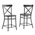 thumbnail image 1 of Crosley Furniture Camille 2 Piece Metal Counter Stool Set in Matte Black, 1 of 11