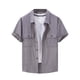 thumbnail image 1 of pstuiky camisetas de hombre, Blusa de manga corta con cuello vuelto y bolsillos abotonados de color liso para hombre ropa de hombre l, 1 of 2