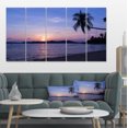 thumbnail image 1 of Hanging Seat in Blue Sunset Beach - Modern Seashore Canvas Art, 1 of 3