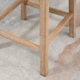 thumbnail image 3 of Upholstered Fabric Bar Height Bar Stools, 180° Swivel Nailhead-Trim Pub Chairs, 30" Seat Height With Rubber Wood Legs, Set Of 2, Cream, 3 of 9