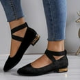 thumbnail image 2 of Mepaouo Women's Flats Elastic Ankle Straps Heeled Ballet Dance Shoes Closed Round Toe Dressy Mary Jane, 2 of 6