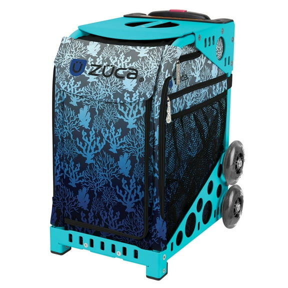 Zuca 18" Sport Bag - Reef with Flashing Wheels (Turquoise Frame)