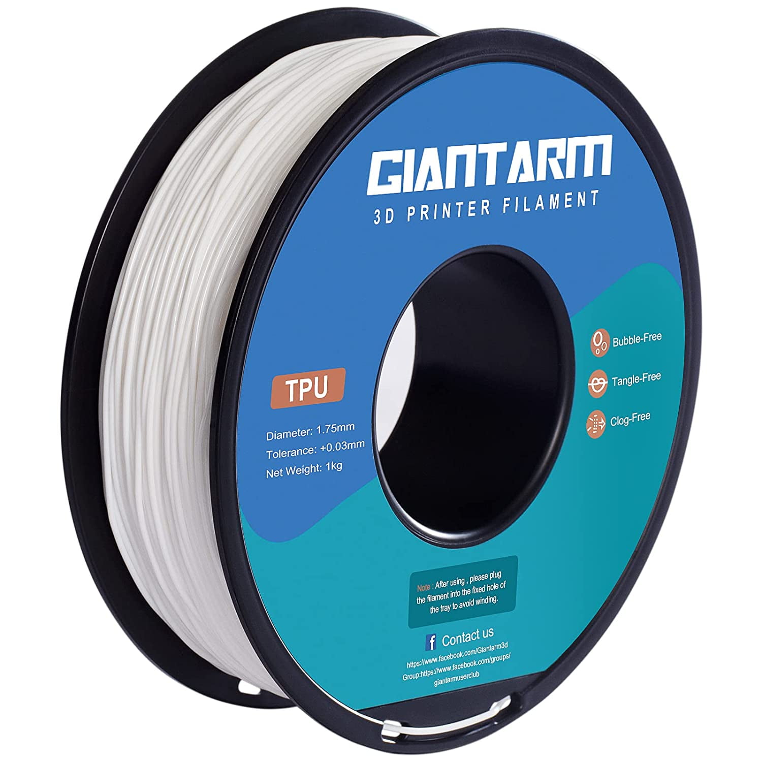  GIANTARM TPU Filament 1.75mm Flexible Soft 3D Printer