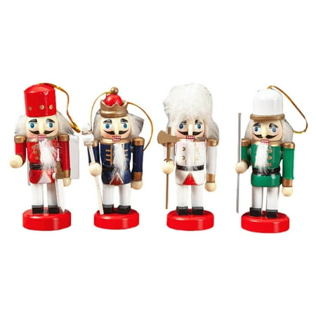 

Nutcracker Christmas Tree Ornaments | 4-pcs Wooden Hanging King Nutcrackers | Christmas Nutcracker Ornament Set Christmas Party Supplies Christmas Tree Decors