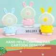 thumbnail image 2 of OAVQHLG3B Cartoon Rabbit Portable Desktop Handheld Light Usb Charging Outdoor Mini Fan, 2 of 9