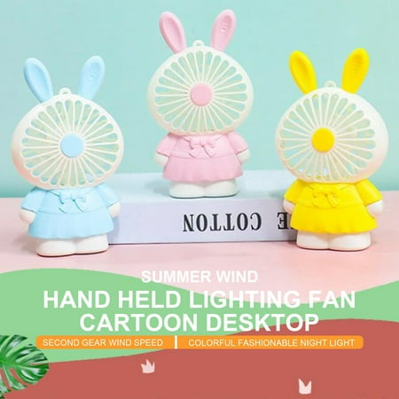 

Apmemiss Fans on Clearance Cartoon Rabbit Portable Desktop Handheld Light Usb Charging Outdoor Mini Fan Fans for Home