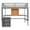 Gray, variant on Full Loft Bed with Desk Bookcase Storage Cabinet, Solid Wood Slat Bed Frame with Writing Board Ladder for Child Kids Teens