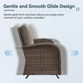 thumbnail image 5 of Giantfurnni Outdoor Glider Loveseat Sofa Wicker Rattan Glider Sofa,Patio 2 Seater Wicker Sofa with Thicking Back & Seat Cushions for Garden Balcony Backyard, 5 of 7