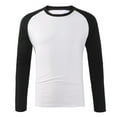 thumbnail image 3 of idosla Men's 3/4 Sleeve Shirts Crew Neck Baseball T Shirts Casual Moisture Wicking Athletic Raglan Tops (White, S), 3 of 7