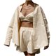 thumbnail image 1 of Jersey de manga larga con cuello vuelto liso para mujer, camisetas, pantalones, pantalones y camisola Wmkox8yi  bvn4097, 1 of 9