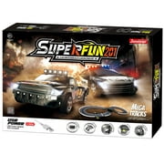 Joysway: SuperFun 201 - 1/43 USB Power Slot Car Racing Set, Layout Size: 51"x23", LED Headlights, Lap Counter, Ages 8+