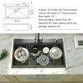 thumbnail image 6 of 36" x 22" Drop in Gunmetal Black Kitchen Sink, 16Gauge  Stainless Steel Sink, Drop Workstation Sink, Topmount Single Bowl Sink with Integrated Ledge, 6 of 8
