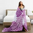 thumbnail image 5 of Vintage Purple Flower Pattern Throw Blanket, Super Soft Anti-Pilling Flannel Bed Blankets, 80"x60", 5 of 8