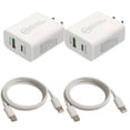 thumbnail image 1 of Fast Charging 20W Wall Charger Set, 2 Power Adapters with USB-C and USB-A, Includes 2 USB-C to Lightning Cables, 1 of 1