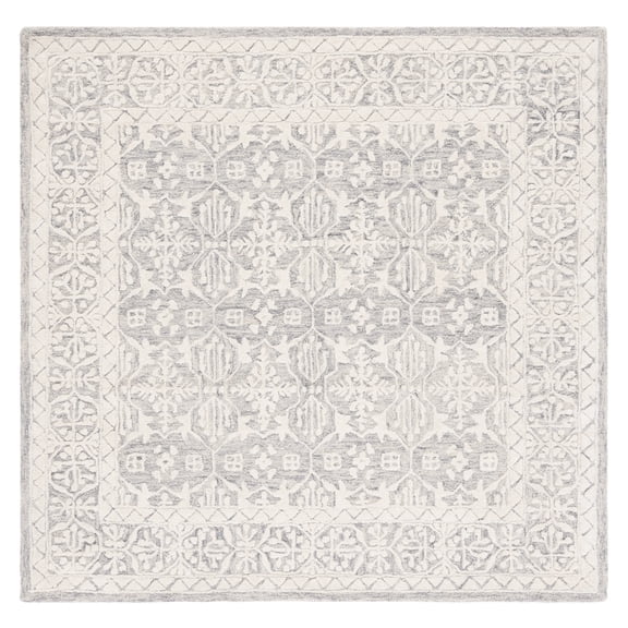 SAFAVIEH Metro Lorenzo Medallion Area Rug, Grey/Ivory, 6' x 6' Square