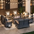 thumbnail image 2 of MEISSALIVVE 10 Pieces Patio Furniture Sets with Fire Pit Table, Wicker Outdoor Conversation Sets with 4 Swivel Rocker Chairs, 2 Single Chairs, 2-seat Sofa and Side Table(Grey), 2 of 8