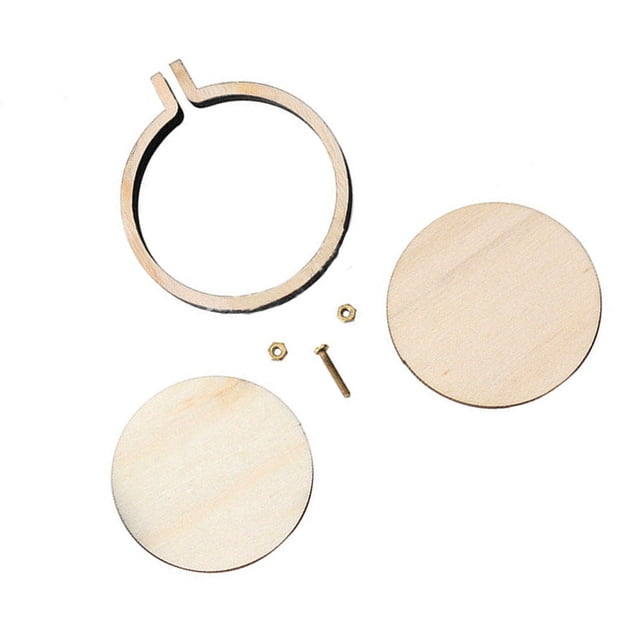 Bewildely Mini aro de bordado de 2,5 cm, 10 Uds., marco de bordado, aro de punto de cruz de madera, pendiente de para el hogar, manualidad para De coser Bewildely HA7363-00B