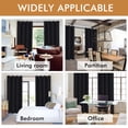 thumbnail image 6 of XWZO Black 100% Double Layer Blackout Curtains 84 Inches Long for Bedroom with Liner,Grommet Thermal Insulated Living Room Darkening Drapes with Tiebacks(Black,42"W x 84"L,2 Panels), 6 of 7