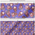 thumbnail image 2 of Soimoi Cotton Poplin Fabric Skull & Begonia Floral Printed Craft Fabric by The Yard 56 Inch Wide, 2 of 7