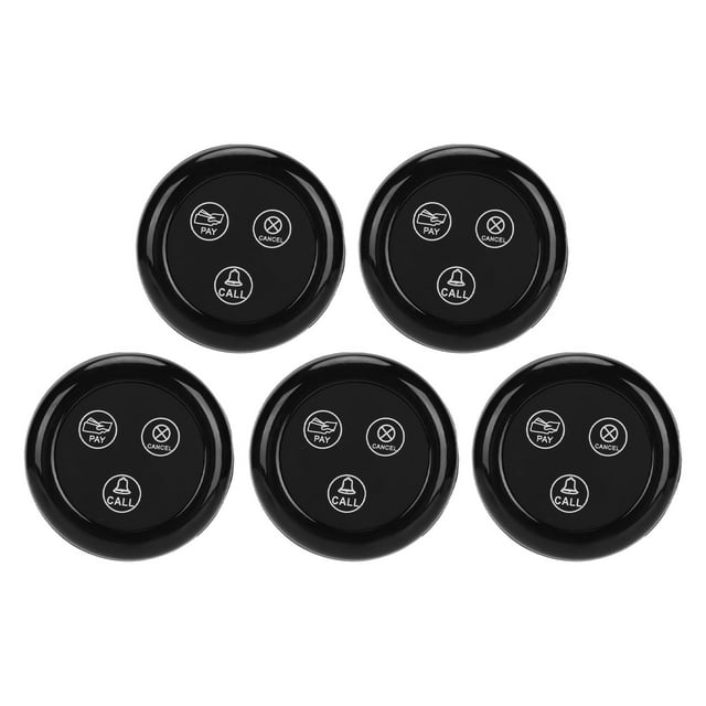 Elderly Nurse Alert Button, Professional Wireless Call Button Waterproof 433MHZ Sensitive Touch Black for Home for Hospital for Teahouse