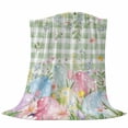 thumbnail image 6 of Easter Eggs Blanket Soft Cozy Warm Throw Blanket for Couch, Plush Fuzzy Flannel Fleece Blankets for Sofa, Spring Daisy Eucalyptus Leaves Sage Green Plaid Bed Blankets Gifts for Men, 40"x60", 6 of 9