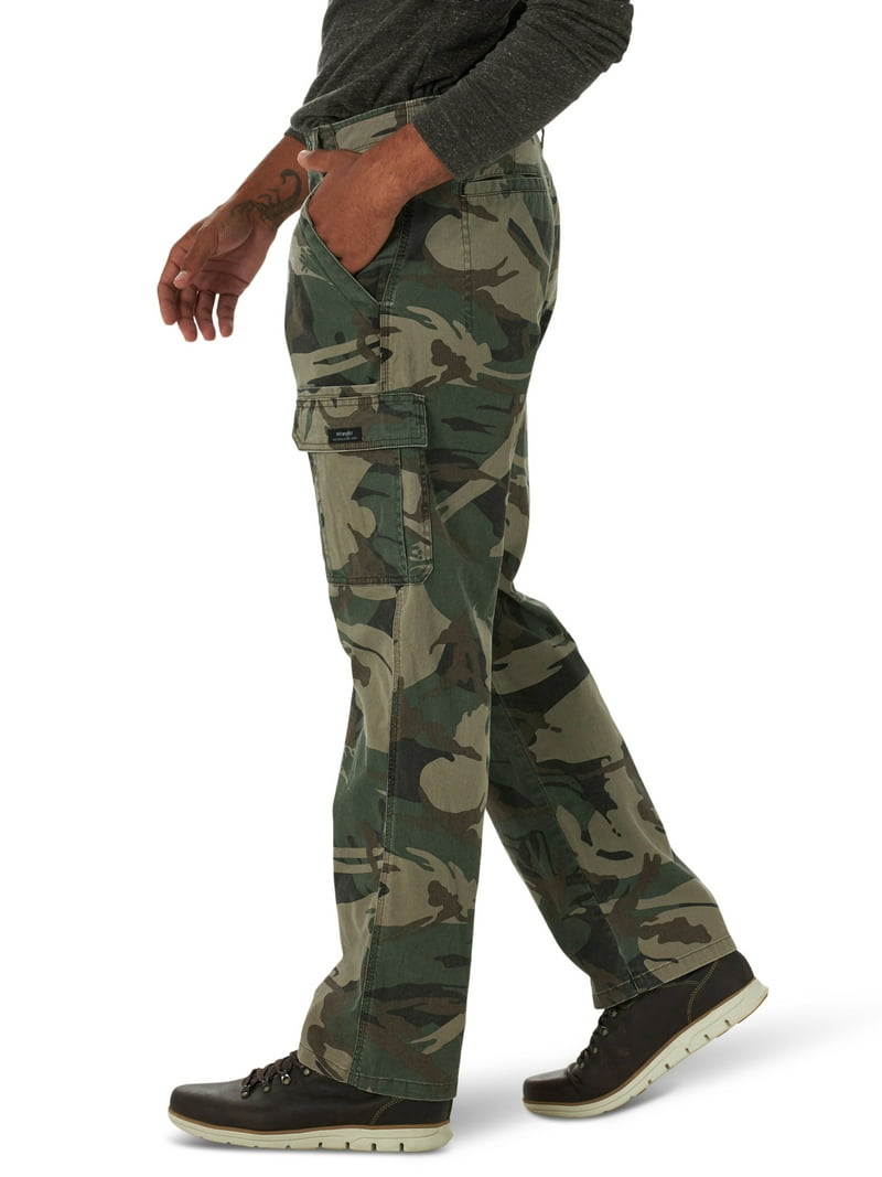Pantalon Cargo Wrangler Homme – 34x32 – Vert Camouflage – Stretch – Occasion Parfait état