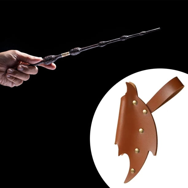 Funda para varita mágica, soporte para varita mágica de hechicero para fiestas de disfraces o como recuerdo de club. Marrón