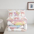 thumbnail image 5 of Manfei Cartoon Bowtie Twin Comforter Sets,Star Pearl Shell Bedding Set,Pink Reversible,2-Piece,1 Comforter and 1 Pillowcase, 5 of 7