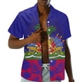 thumbnail image 2 of Garronmavis Haiti Flag Couple Matching Outfit Husban and Wife Clothing Men's Short Sleeve Shirt Summer Beach Tops and Women's Tank Dress Irregular Hem Vacation Sundress, 2 of 8