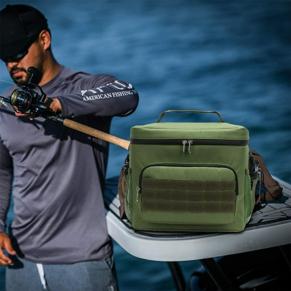 Kitchen Utensil Set Tackle Bag Fishing Tackle Bag With Moulded Base Tackle Storage Bags For Anglers For All Your Fishing Gear And Tools, Army Green