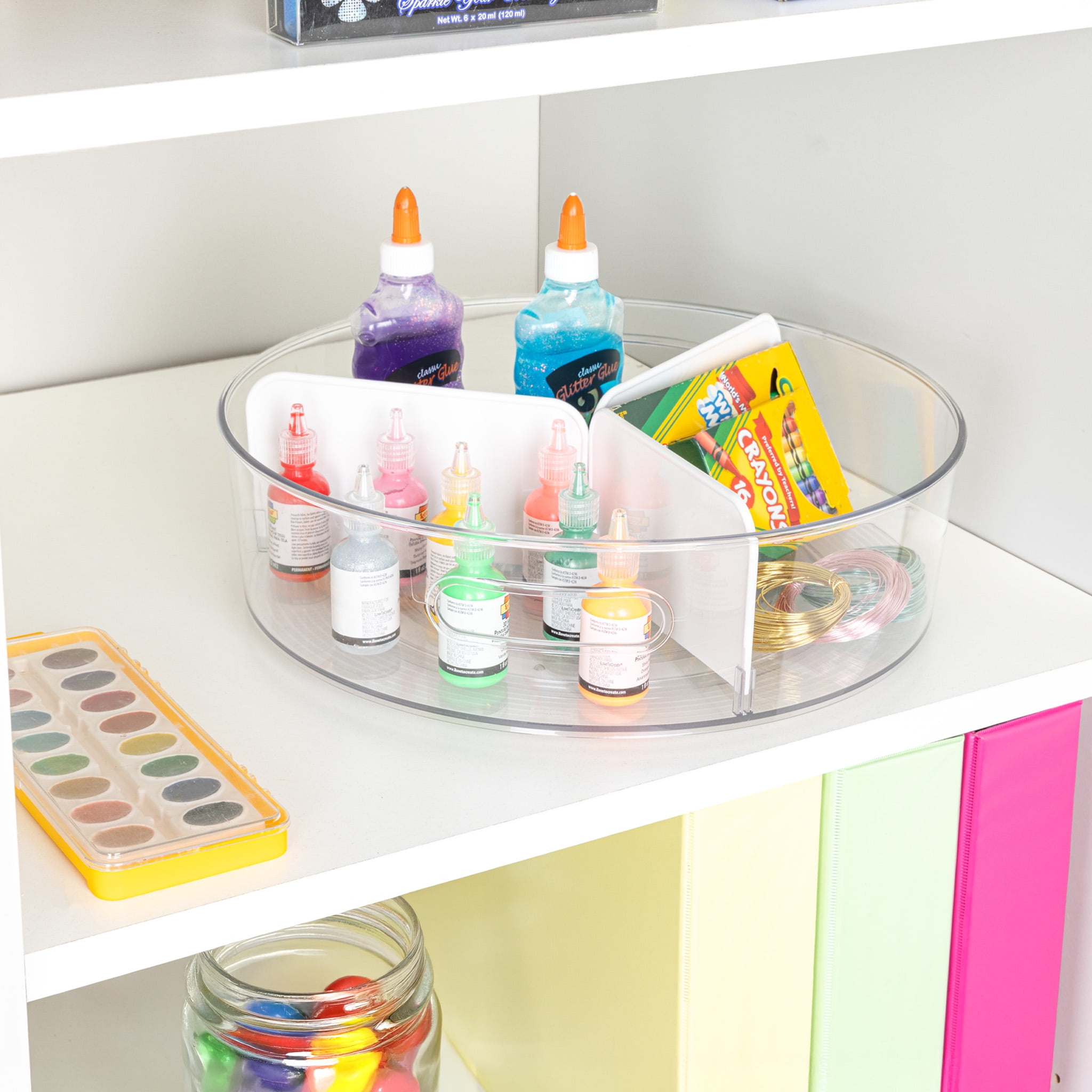(4 pack) Mainstays Clear Lazy Susan Turntable with Removable Dividers