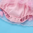 thumbnail image 5 of OBEEII Baby Girl's 1st Birthday Lace Tulle Romper Toddler Baby Girls Princess Tutu Dress First Birthday Photography Clothes With Headband 0-6 Months Pink flowers, 5 of 6
