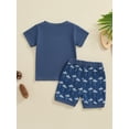 thumbnail image 6 of Gupgi 2Pcs Baby Boy Summer Outfits Short Sleeve Tree Embroidery T-Shirt + Shorts Set Clothes 6 Months - 3 Years, 6 of 9