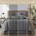 thumbnail image 3 of Amalthea 7 Piece Comforter Set, Queen, Grey, 3 of 4