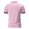 thumbnail image 5 of Men's Golf Shirt Casual Sports V Neck Ribbed Collar Short Sleeve Fashion Casual Solid Color Plain Spring & Summer Regular Fit XL, 5 of 5