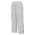 thumbnail image 4 of RoamHome Women's Vertical Striped Capri Pants Elastic Waist Drawstring Side Slit Button with Pockets, 4 of 5