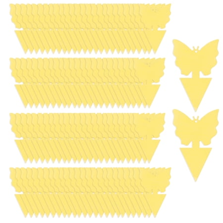Walmeck 100Pcs Sticky Bug Trap Dual-sided Sticky Flying Traps Indoor Outdoor House Plants Fly Paper for Fruit Fly Gnat Thrip