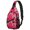 Pug and Heart Red Pattern, variant on Pug and Heart Red Pattern Sling Backpack, Unisex Daily Travel Sling Pack with Side Mesh Pockets, Breathable Padded Back Gift Ideas for Hiking Cycling Walking