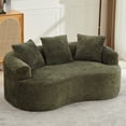 thumbnail image 2 of Curved Loveseat, Small Chenille Sofa with 3 Pillows, Deep Seat Couch for Apartment, Living Room, No Assembly Needed, 2 of 9