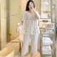 thumbnail image 5 of Pijama de seda de algodón de manga corta de verano para mujer, estilo occidental, fino, con aire acondicionado, ropa de casa, traje de seda de algodón para estudiantes dulces para niñas, 5 of 6