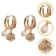 thumbnail image 2 of par de pendientes sencillos de aro con brillantes, pequeños aros para mujeres y niñas., 2 of 5