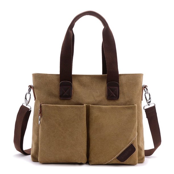 Maletín de lona para ordenador portátil para hombre, sencillo bolso de mensajero informal de negocios para hombre