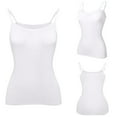 thumbnail image 4 of HOCIRET Bra Tank Tops for Women Shelf Bra Camisoles Adjustable Spaghetti Strap Shelf Bras Yoga Workout Plus Size Padded Undershirts White XL, 4 of 5