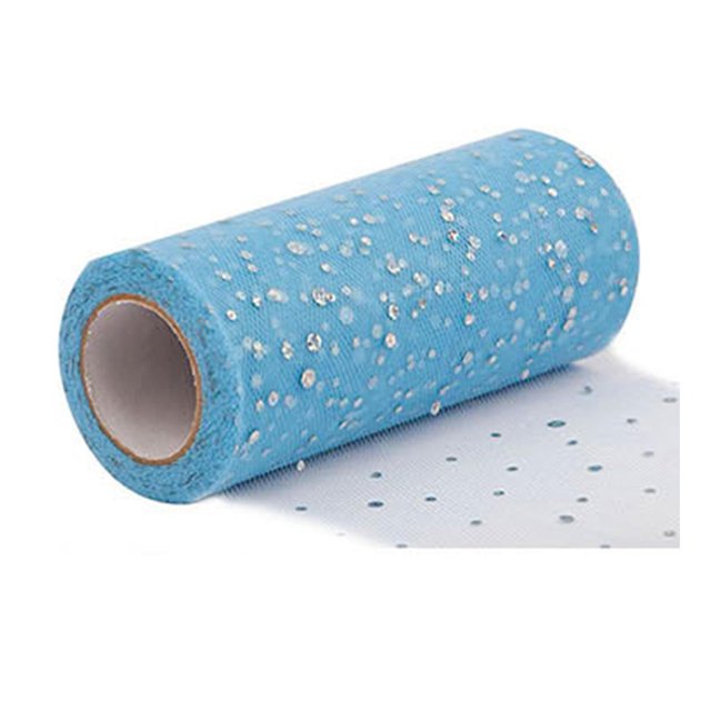 Jikaix 1 Rollo de Adorno de Purpurina Rollo de Tul Sin Olor Red Hilado Decoraciones de Guirnalda Cinta Transparente para Interiores
