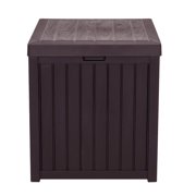 Yucurem 51gal 195L Outdoor Garden Plastic Storage Deck Box Chest Tools Cushions Toys Lockable Seat Waterproo