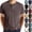 #01 Coffee, variant on Cotton Shirt for Men Short Sleeve Chest Pocket Tee Solid Color Henley Collar Button Front Classic Fit Regular Casual T-Shirt, #01 Coffee, L