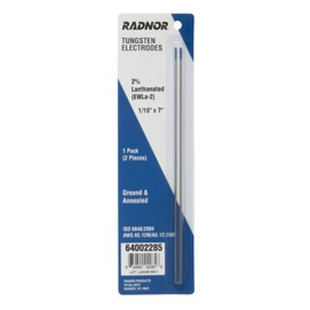 

Radnor 1/16 X 7 2% Lanthanated Tungsten Electrode Ground 2/Pack (12 Pack)