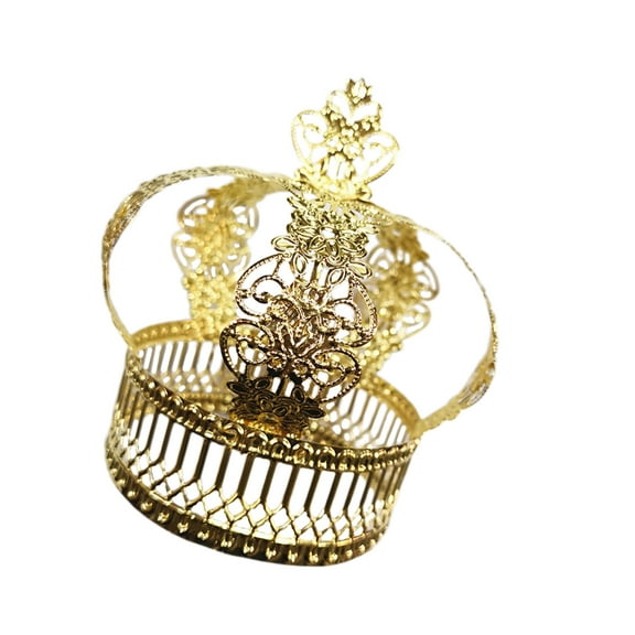 HOOWIFFY Gold Cake Decorations Crown Topper 1Pcs Metal for Baking Supplies