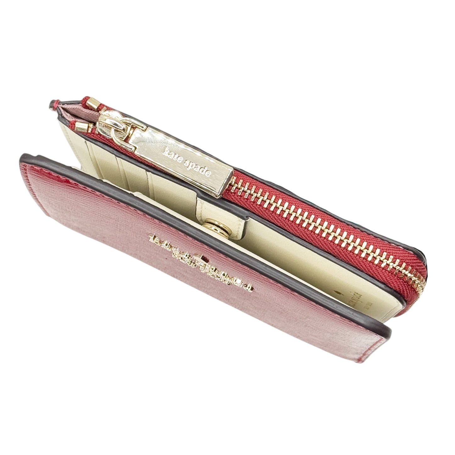 Kate Spade New York Women's Madison Small L Zip Leather Wallet (Red Jam)